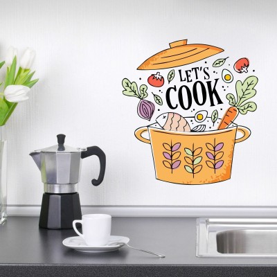 STICKER STUDIO 54 cm Lets Cook Reusable Sticker(Pack of 1)