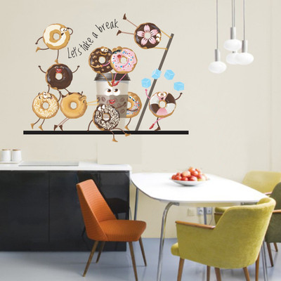 VCREATE DECOR 58 cm Dounuts Cake Removable Sticker(Pack of 1)