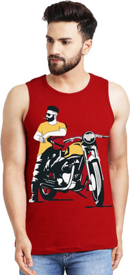 Leotude Printed Men Round Neck Red T-Shirt