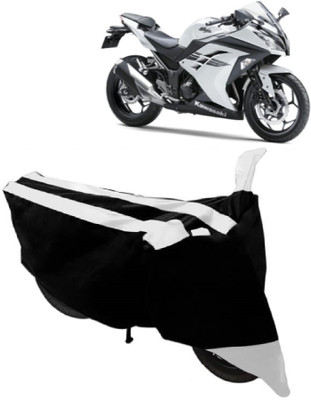Elegance Two Wheeler Cover for Kawasaki(Ninja 300, White, Black)