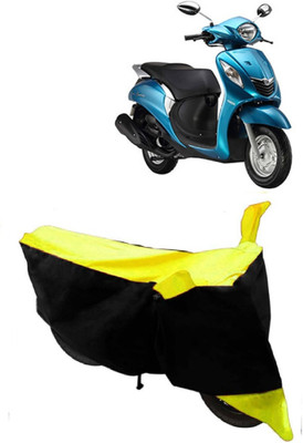 AutoRock Two Wheeler Cover for Yamaha(Fascino, Yellow)