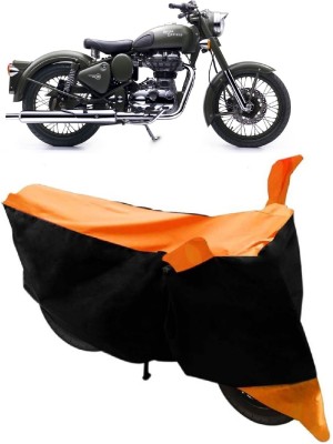 Elegance Two Wheeler Cover for Royal Enfield(Battle, Orange)