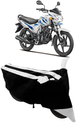 AutoKick Two Wheeler Cover for Suzuki(Hayate, White)
