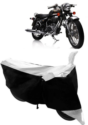 Elegance Two Wheeler Cover for Royal Enfield(Electra Delux, White)