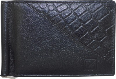 Style 98 Men Black Genuine Leather Wrist Wallet(4 Card Slots)
