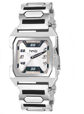 HMTI HM-8168 White Square Shape Dial Stainless Steel Premium Analog Watch  - For Men