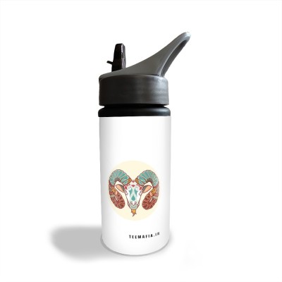 Tee Mafia Zodiac Aries 500 ml Water Bottle(Set of 1, White)