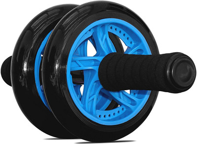 BLAPOXE Unisex Double Wheel Unisex Ab Abdominal Roller With Knee Mat Ab Exerciser(Blue)