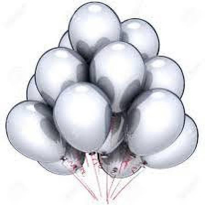 SV Traders Solid 4362762 Balloon(Silver, Pack of 100)