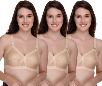 SONA FIT-CROSS Women Full Coverage Non Padded Bra(Beige)
