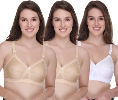 SONA Women Full Coverage Non Padded Bra(White, Beige)