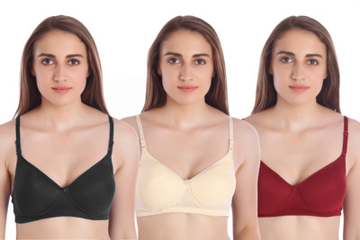 MIESTILO Seamless Molded Women Full Coverage Lightly Padded Bra(Multicolor)