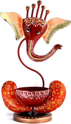 SARVAJANA Ganesha Tea light holder (T- Light Candle Stand) or candle stand multi color Table decorative Iron metal Iron 1 - Cup Tealight Holder(Multicolor, Pack of 1)