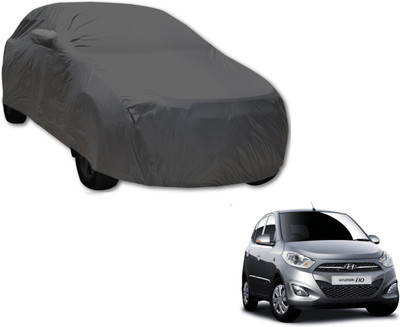 Auto Hub Car Cover For Hyundai i10 (With Mirror Pockets)(Grey)