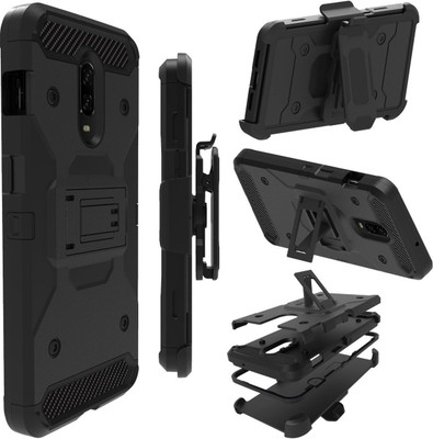 PIRUM Book Cover for OnePlus 6T / One Plus 6T / 1+6T(Black, Grip Case)