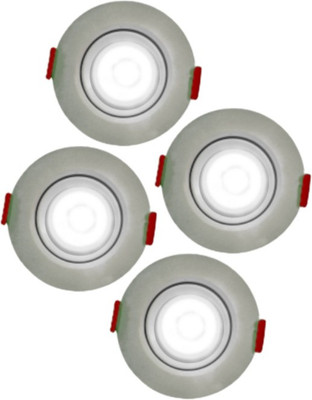 D'Mak D'Mak 3 Watt LED COB/Spot Light/Button Light (Warm White) Square Driver Included pack of 4 Ceiling Light Ceiling Lamp(White, Red)