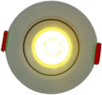 D'Mak D’Mak™ LED Ceiling COB Spot Light - 3 Watt - Round - Warm White (4000K), Pack of 1 Recessed Ceiling Light Ceiling Lamp(Yellow)