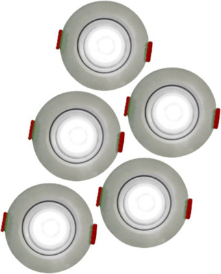 D'Mak LED Ceiling COB Spot Light - 3 Watt - Square - White Color Led Light, Pack of 5 Flush Mount & Recessed Ceiling Light Ceiling Lamp(White)