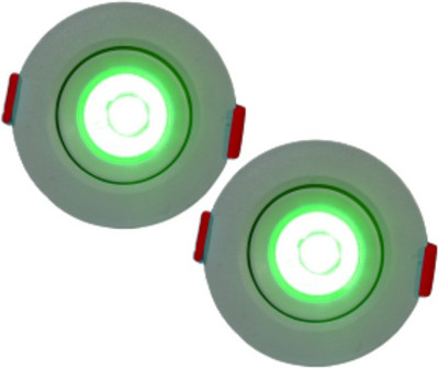 D'Mak D’Mak™ LED Ceiling COB Spot Light - 3 Watt - Round - Green Color Led Light, Pack of 2 Recessed Ceiling Lamp(Green)