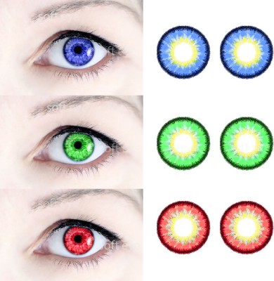 Color Style Monthly Disposable(0.0, Colored Contact Lenses, Pack of 3)