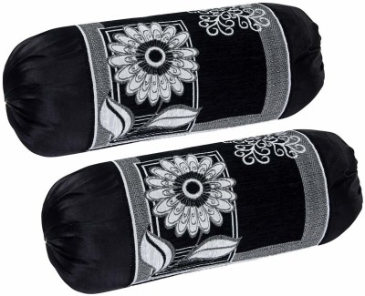 Antique Homz Jacquard Bolsters Cover(Pack of 2, 76 cm*25 cm, Black)