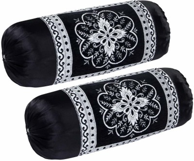 DREAM DÉCOR Chenille Bolsters Cover(Pack of 2, 80 cm*40 cm, Black)