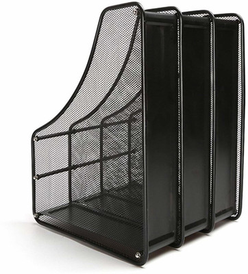 MBK IMPEX 3 Compartments metal file desk(Black)