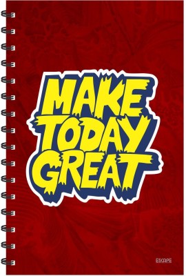 ESCAPER Make Great Today (Red) (RULED) Designer Notebook, Notepad A5 Notebook Ruling 160 Pages(Multicolor)