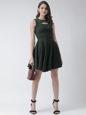 KASSUALLY Women Empire Waist Green Dress