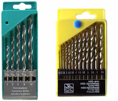 GLAMAXY 416(5Pic) + 419(13pic) Drill Bits drill bitt 13pcs set and Masonry drill bit 5 pcs set