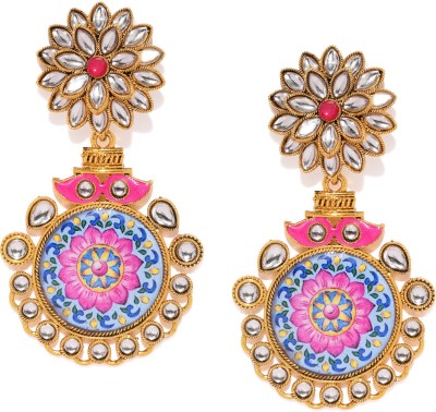 Sukkhi Sukkhi Elegant Gold Plated Kundan Floral Chandelier Earring for Women Alloy Drops & Danglers