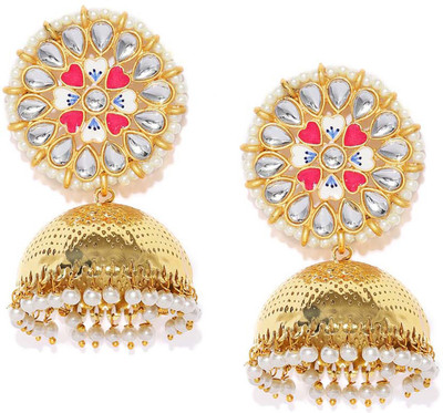 Sukkhi Splendid Kundan Gold Plated Pearl Pearl Alloy Jhumki Earring