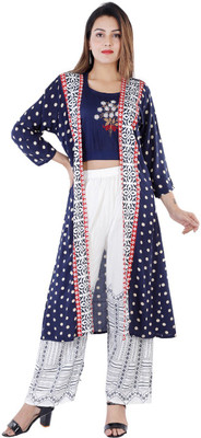 Bounty Sales Women Ethnic Top Palazzo Ethnic Jacket Set