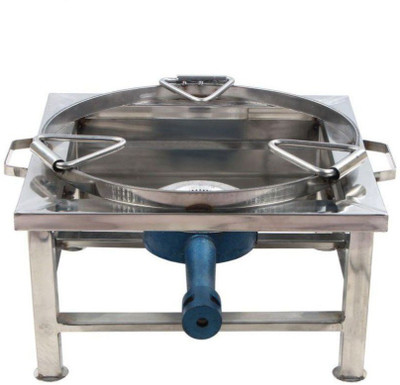 SAIFPRO Indian Single Burner Ring Kada 10''X10'' Circle Chulha/ Bhatti Stove (Home/Residentual Purpose) Stainless Steel Manual Gas Stove(1 Burners)