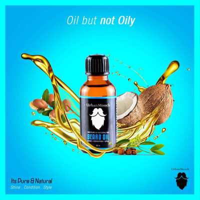 UrbanMooch Beard Growth Oil & Moustache Growth Oil & Hair Growth Oil With Vitamine-E, Hair Shine Oil-30ML Hair Oil(30 ml)