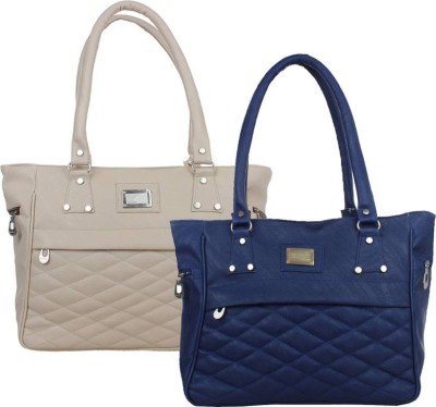 Fusion Tuch Women Blue, White Hand-held Bag