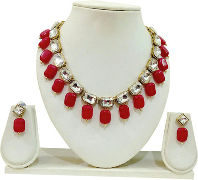 JN Handicraft Alloy Red Jewellery Set(Pack of 1)