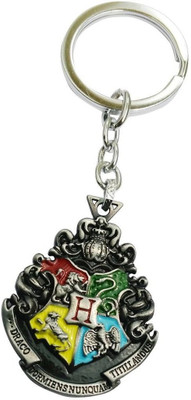 RAJ Silver Harry Potter Double Sided Inspired Hogwarts Key Case Key Chain