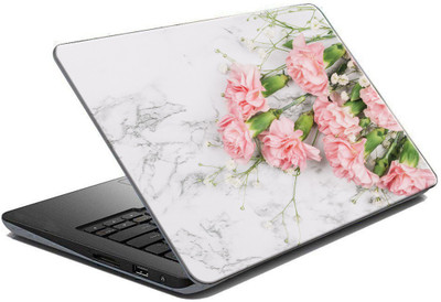 Printart Pink Flower beautiful wallpaper sticker decals vinyl for laptop skin PVC Vinyl Reusable Laptop Skin Compatible for 17 inch(Theme: Famous Personalities)