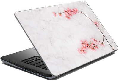 Printart Pink Branch Flower beautiful wallpaper sticker decals vinyl for laptop skin PVC Vinyl Reusable Laptop Skin Compatible for 17 inch(Theme: Famous Personalities)