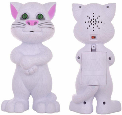 Balaji Intelligent Touching and Mimicry Talking Tom Cat with Wonderful Voice, Multi Colour(White)