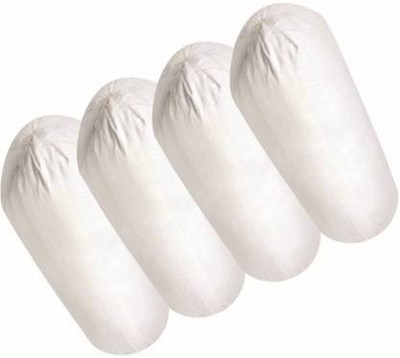 GKM Polyester Fibre Solid Bolster Pack of 4(White)