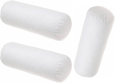 GKM Polyester Fibre Bolster Pack of 3 Solid(White)