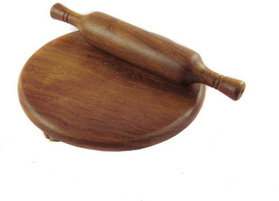 Happie Shopping Wooden Beautiful Chakla BelanToy for Kids, 13x13x2cm (Brown,382)
