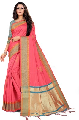 RekhaManiyar Woven Banarasi Art Silk Saree(Pink)