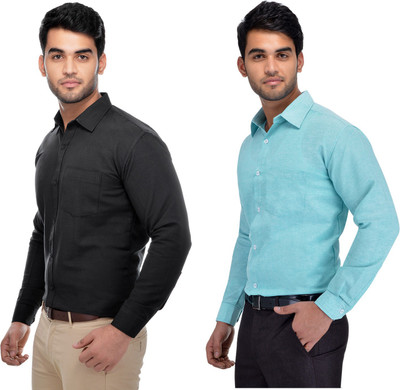 KOSZULE Men Solid Casual Multicolor Shirt(Pack of 2)