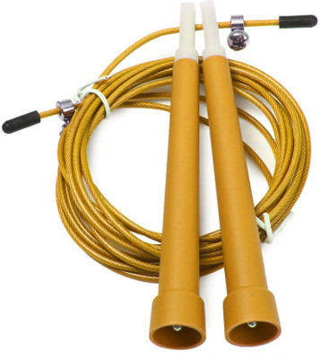 A.K 10 Feet Long Adjustable Steel Cable Wire Jumping Rope Speed Skipping Rope(Yellow, Length: 320 cm)