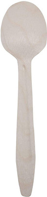Opti Plus Disposable Wooden Table Spoon Set(Pack of 100)