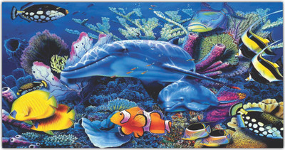 Jagvii 60 cm Life on sea level,Floor sticker Self Adhesive Sticker(Pack of 1)