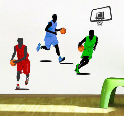 Wallzone 100 cm Basket Player Removable Sticker(Pack of 1)